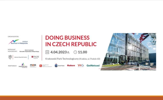 Zapraszamy serdecznie do udziału w konferencji „Doing business in Czech Republic", która odbędzie się 04 kwietnia 2023 r. w siedzibie Krakowskiego Parku Technologicznego.